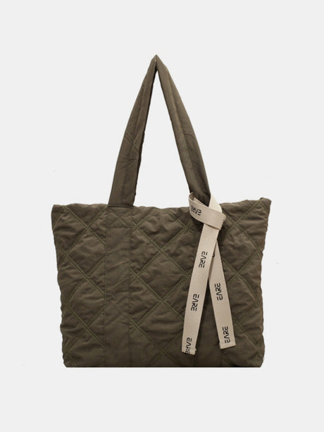 Quilted Nylon Large Tote Bag Trendsi Hanalas