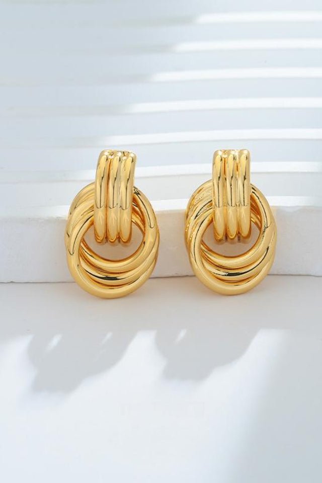 Gold-Plated Knotted Stud Earrings | Hanalas