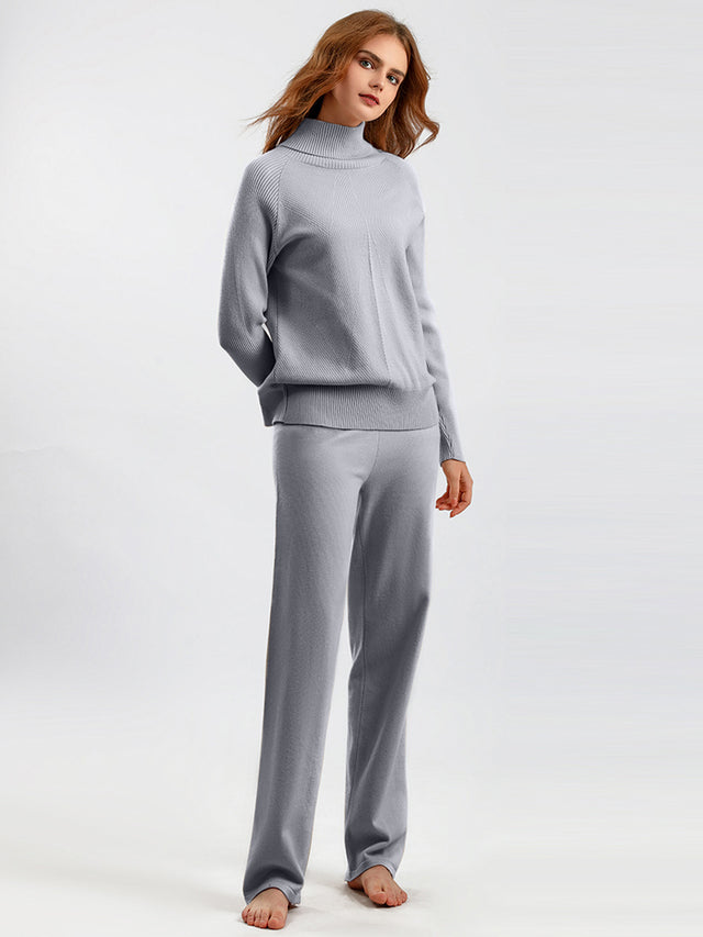 Basic Bae Turtleneck Raglan Sleeve Top and Pants Sweater Set Trendsi Hanalas