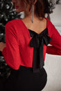 Bowknot V-Neck Long Sleeve Blouse Trendsi Hanalas