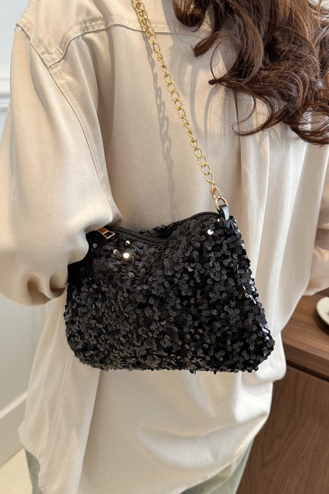 Sequin Removable Strap Shoulder Bag | Hanalas