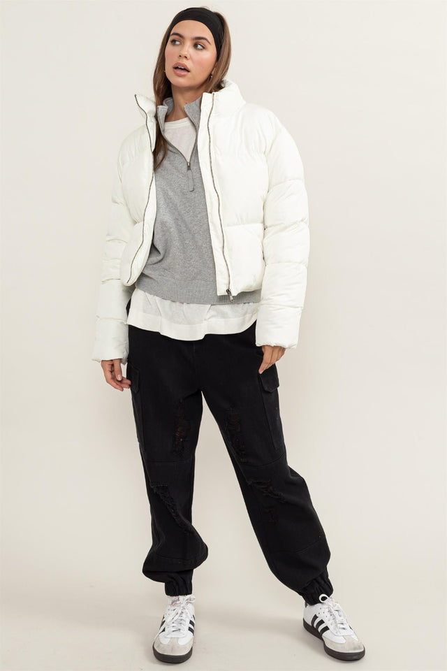 HYFVE Quilted Back Drawstring Puffer Jacket | Hanalas