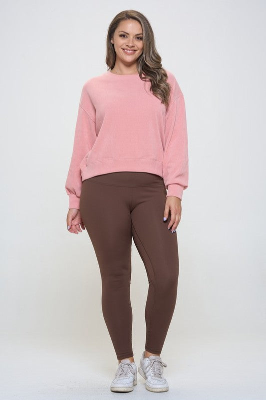 Yelete Full Size Fleece Lined High Waisted Leggings | Hanalas