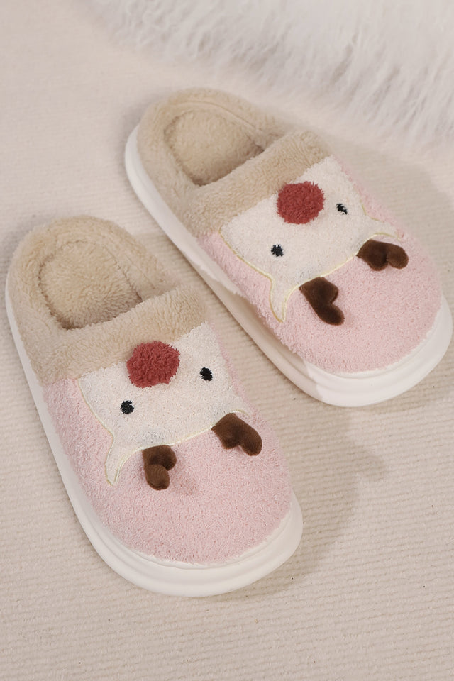 Elk Furry PVC Flat Slippers | Hanalas