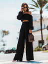 Off Shoulder Long Sleeve Top and Pants Set | Hanalas