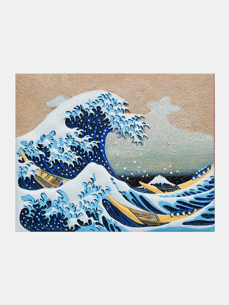 Relief The Great Wave off Kanagawa 3D Acrylic Painting | Hanalas