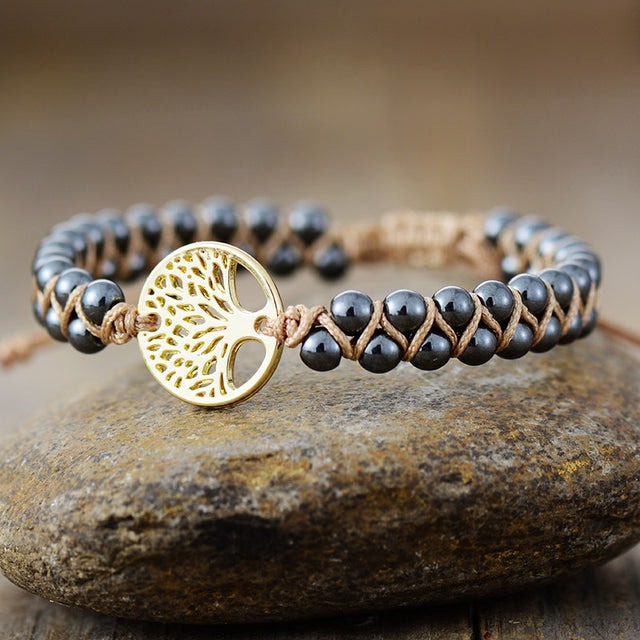 Alloy Natural Stone Braided Bracelet Trendsi Hanalas