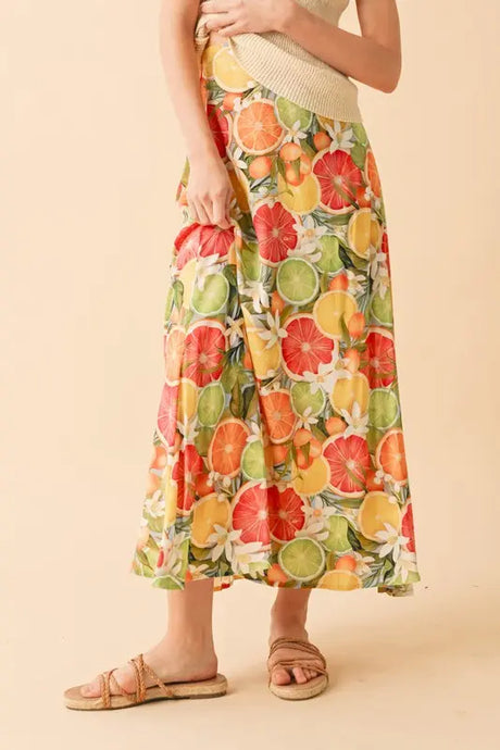 Aemi + Co Fruit Print Maxi Skirt | Hanalas