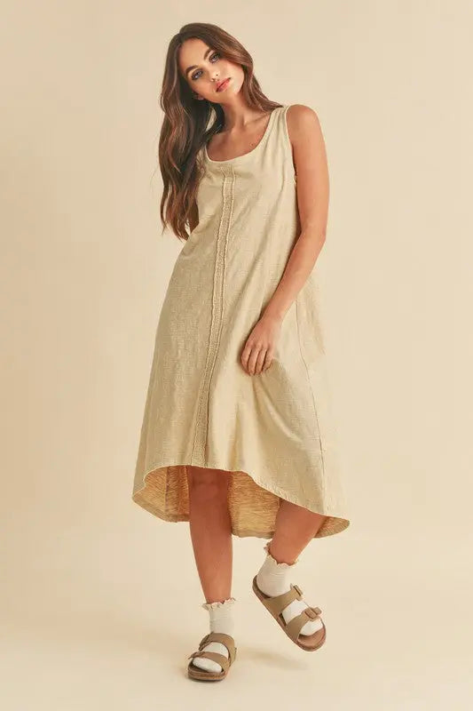 Aemi + Co High-Low Hem Scoop Neck Midi Tank Dress | Hanalas