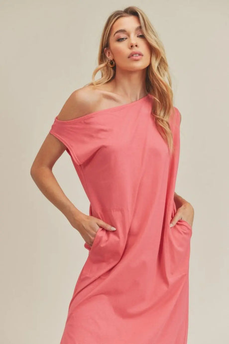 Aemi + Co Side Slit Round Neck Sleeveless Midi Dress | Hanalas