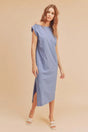 Aemi + Co Side Slit Round Neck Sleeveless Midi Dress | Hanalas