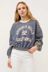 And The Why BEVERLY HILLS 92 CALIFORNIA Contrast Crop Sweatshirt Trendsi Hanalas