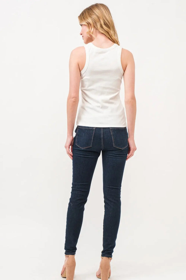 And The Why BOO Spider Web Embroidered Ribbed Tank Trendsi Hanalas