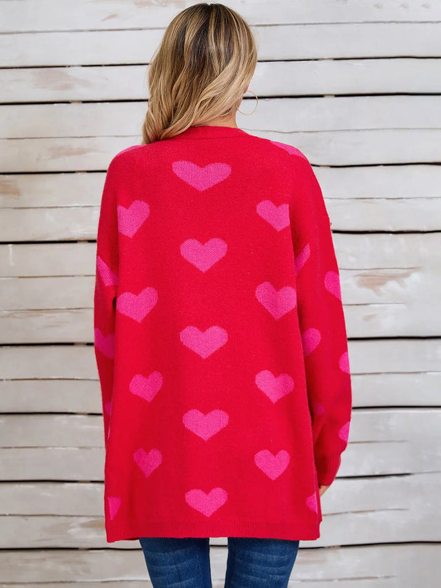 Angel Wings Heart Open Front Long Sleeve Cardigan Trendsi Hanalas