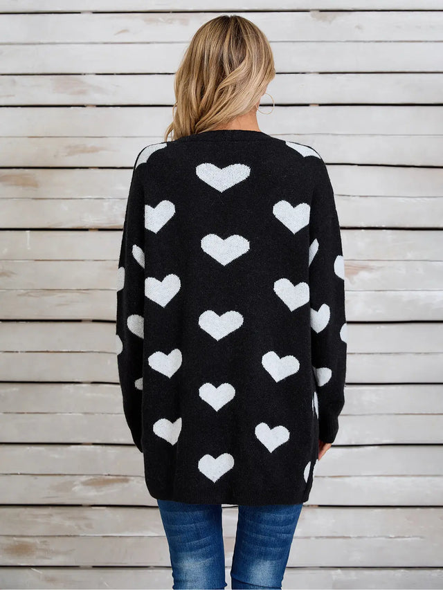 Angel Wings Heart Open Front Long Sleeve Cardigan Trendsi Hanalas