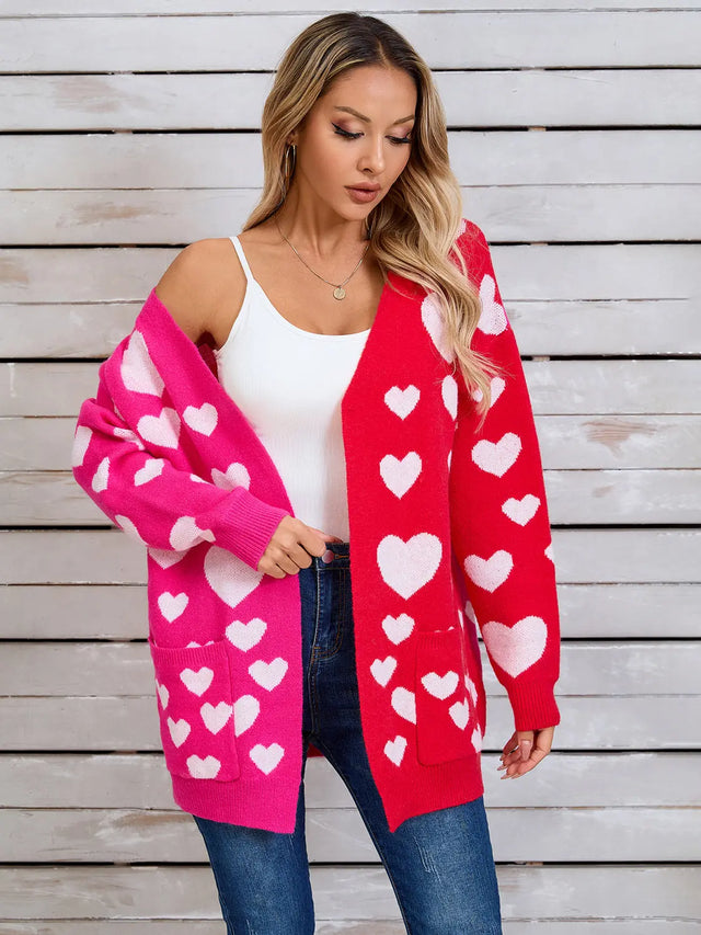 Angel Wings Heart Open Front Long Sleeve Cardigan Trendsi Hanalas