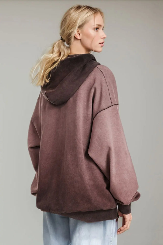 Basic Bae Drop Shoulder Long Sleeve Hoodie with Kangaroo Pocket | Hanalas