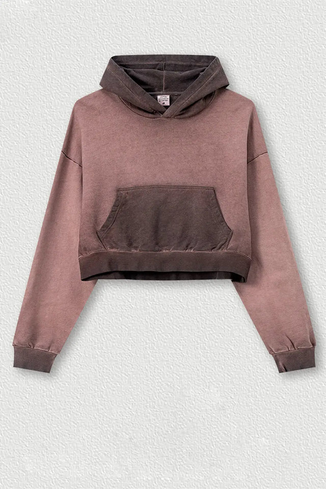 Basic Bae Kangaroo Pocket Long Sleeve Cropped Hoodie | Hanalas