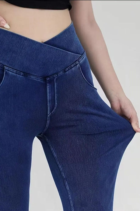 Basic Bae Pocketed Highly Stretchy Bootcut Jeans | Hanalas