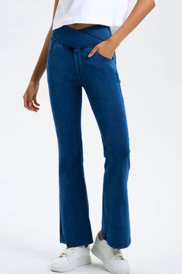 Basic Bae Pocketed Highly Stretchy Bootcut Jeans | Hanalas