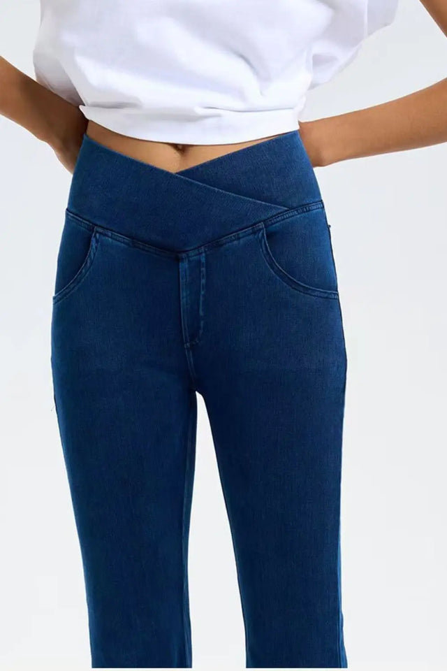 Basic Bae Pocketed Highly Stretchy Bootcut Jeans | Hanalas