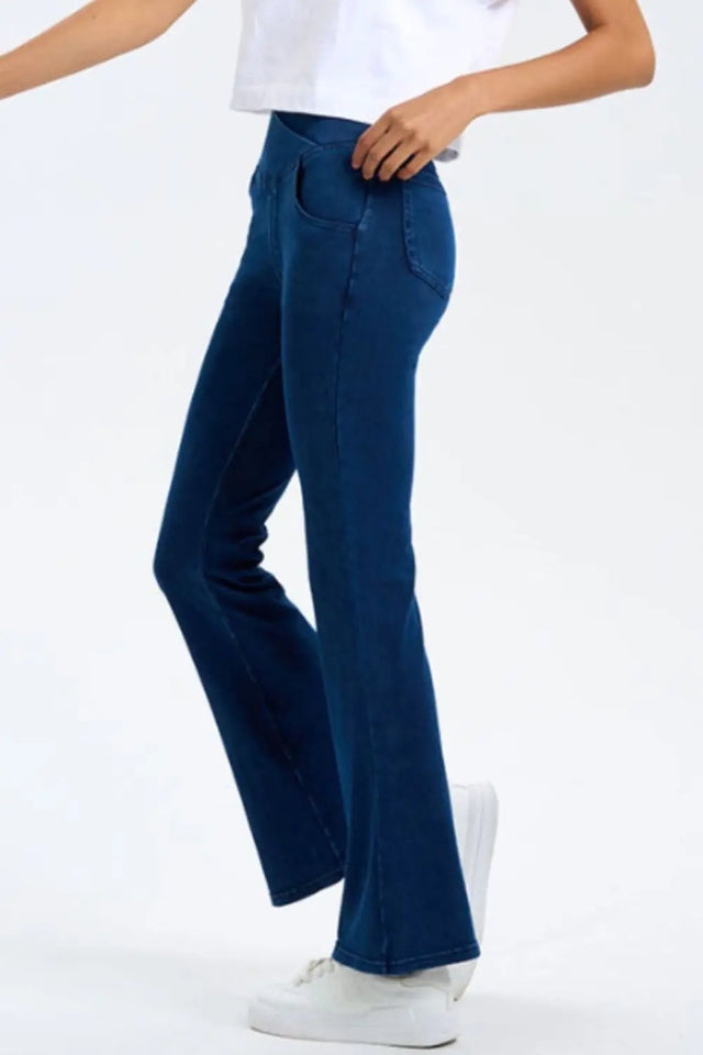 Basic Bae Pocketed Highly Stretchy Bootcut Jeans | Hanalas