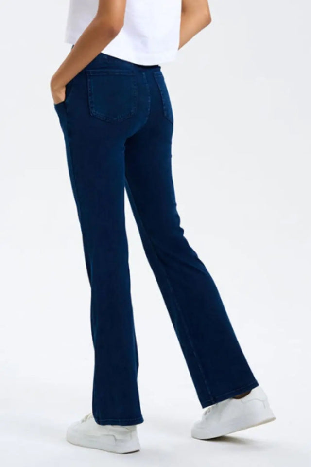 Basic Bae Pocketed Highly Stretchy Bootcut Jeans | Hanalas