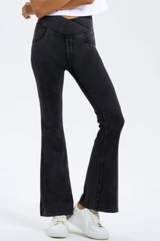 Basic Bae Pocketed Highly Stretchy Bootcut Jeans | Hanalas