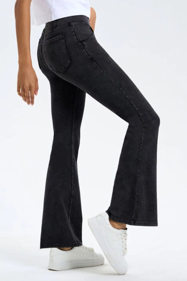 Basic Bae Pocketed Highly Stretchy Bootcut Jeans | Hanalas