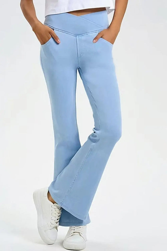 Basic Bae Pocketed Highly Stretchy Bootcut Jeans | Hanalas