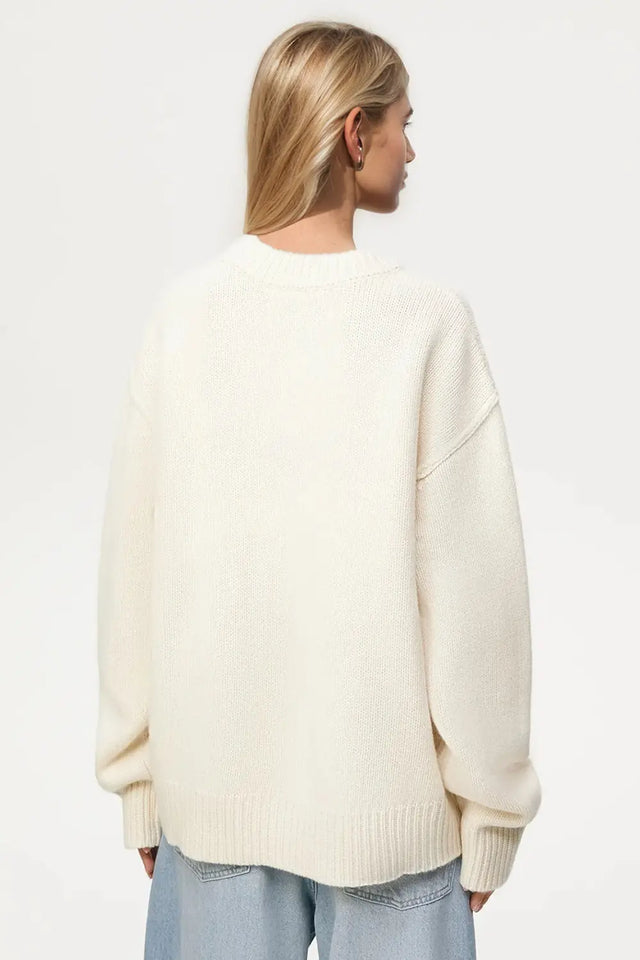 Basic Bae Round Neck Dropped Shoulder Sweater Trendsi Hanalas