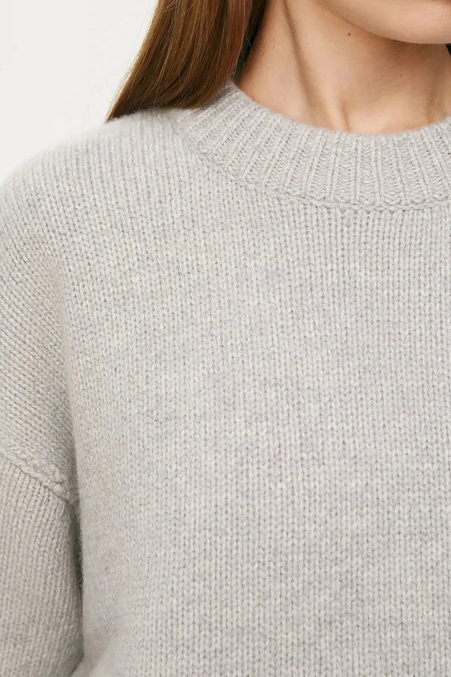 Basic Bae Round Neck Dropped Shoulder Sweater Trendsi Hanalas