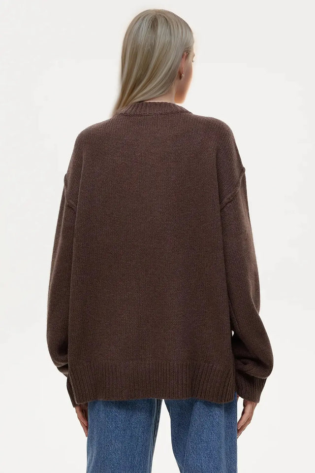 Basic Bae Round Neck Dropped Shoulder Sweater Trendsi Hanalas