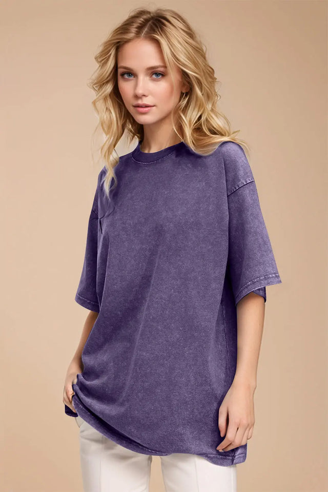 Basic Bae Round Neck Half Sleeve T-Shirt | Hanalas