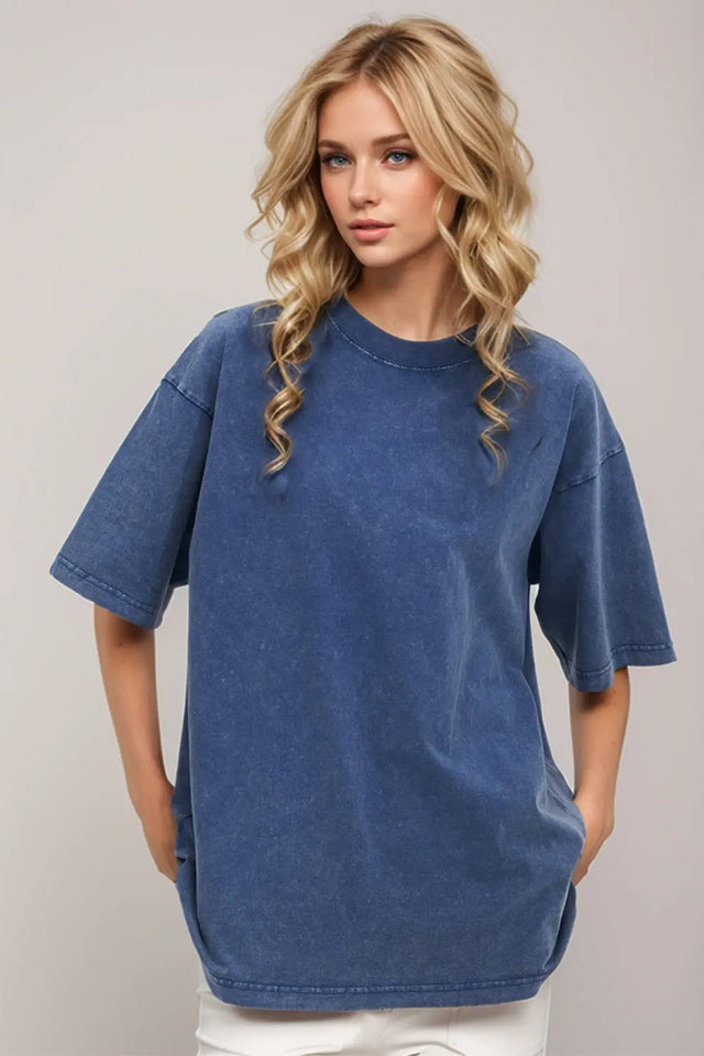 Basic Bae Round Neck Half Sleeve T-Shirt | Hanalas