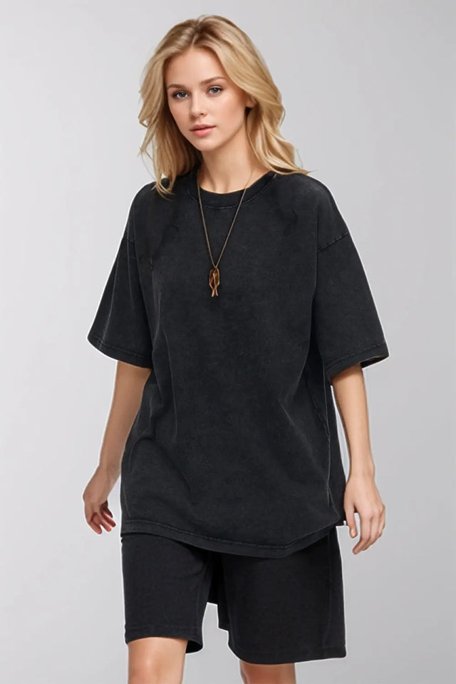 Basic Bae Round Neck Half Sleeve T-Shirt | Hanalas