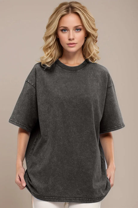 Basic Bae Round Neck Half Sleeve T-Shirt | Hanalas