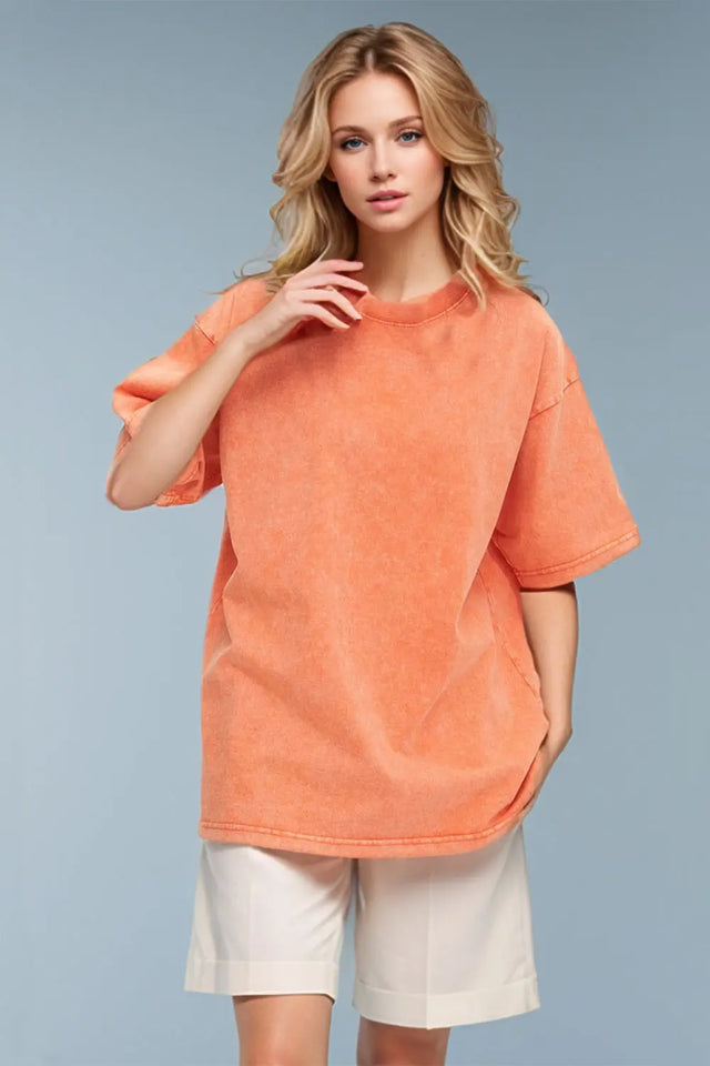 Basic Bae Round Neck Half Sleeve T-Shirt | Hanalas