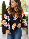 Basketball Round Neck Long Sleeve Sweatshirt Trendsi Hanalas