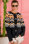 BiBi Ethnic Pattern Button Up Knit Cardigan Trendsi Hanalas