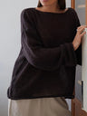 Boat Neck Long Sleeve Knit Cover Up Trendsi Hanalas