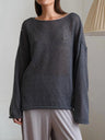 Boat Neck Long Sleeve Knit Cover Up Trendsi Hanalas