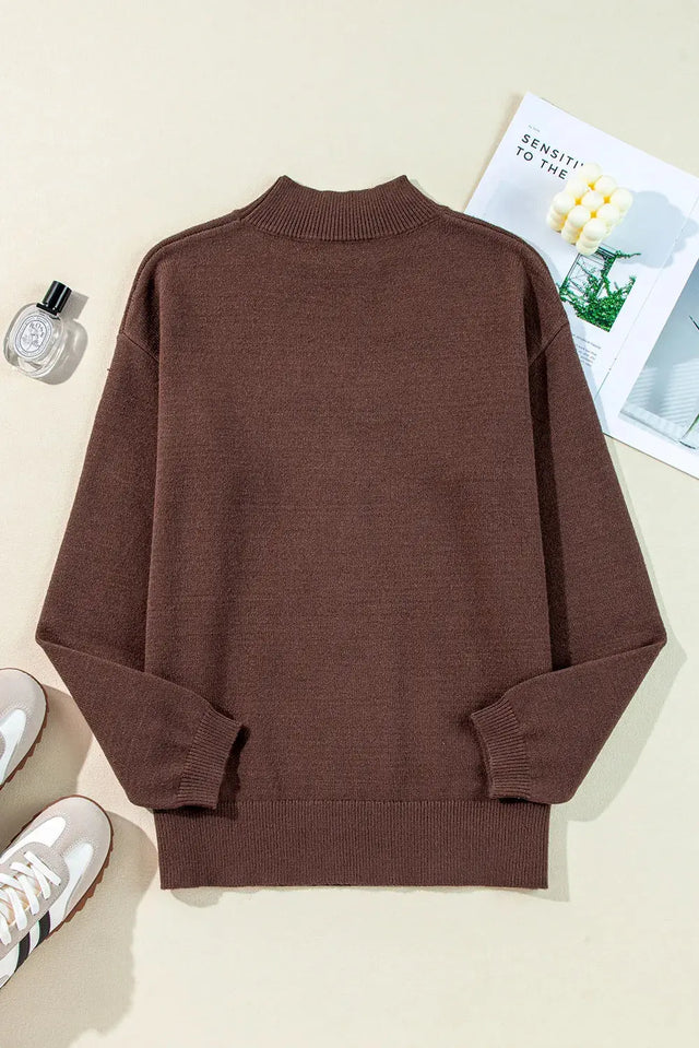 Boot Mock Neck Long Sleeve Sweater Trendsi Hanalas