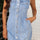 Button Front Chest Pockets Sleeveless Slim Mini Denim Dress | Hanalas