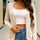 Button Up Long Sleeve Cardigan Trendsi Hanalas