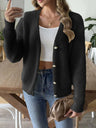 Button Up V-Neck Long Sleeve Cardigan Trendsi Hanalas