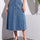 Buttoned Midi Denim Skirt with Pockets | Hanalas