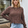 Cable-Knit Round Neck Dropped Shoulder Sweater Trendsi Hanalas