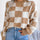 Checkered Mock Neck Long Sleeve Sweater Trendsi Hanalas