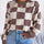 Checkered Mock Neck Long Sleeve Sweater Trendsi Hanalas